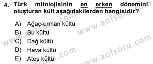 Türk Edebiyatının Mitolojik Kaynakları Dersi 2024 - 2025 Yılı (Vize) Ara Sınav Soruları 4. Soru