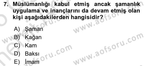Türk Edebiyatının Mitolojik Kaynakları Dersi 2024 - 2025 Yılı (Vize) Ara Sınav Soruları 7. Soru