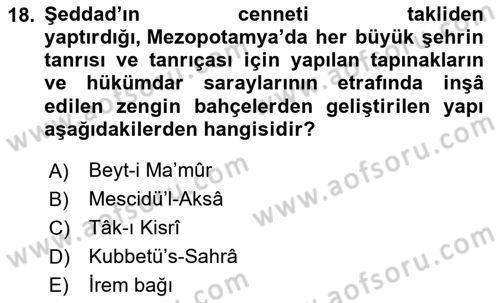 Türk Edebiyatının Mitolojik Kaynakları Dersi 2024 - 2025 Yılı Yaz Okulu Sınav Soruları 18. Soru