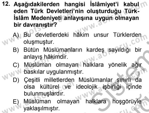 Türk Halk Şiiri Dersi Ara Sınavı Deneme Sınav Soruları 12. Soru