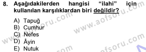 Türk Halk Şiiri Dersi 2013 - 2014 Yılı (Vize) Ara Sınav Soruları 8. Soru