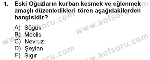 Türk Halk Şiiri Dersi 2013 - 2014 Yılı Tek Ders Sınav Soruları 1. Soru