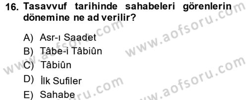 Türk Halk Şiiri Dersi Ara Sınavı Deneme Sınav Soruları 16. Soru