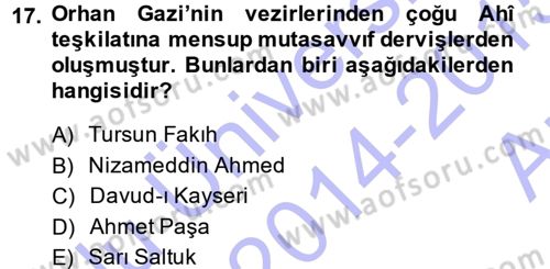 Türk Halk Şiiri Dersi Ara Sınavı Deneme Sınav Soruları 17. Soru