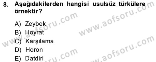 Türk Halk Şiiri Dersi Ara Sınavı Deneme Sınav Soruları 8. Soru