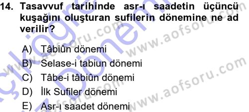 Türk Halk Şiiri Dersi Ara Sınavı Deneme Sınav Soruları 14. Soru