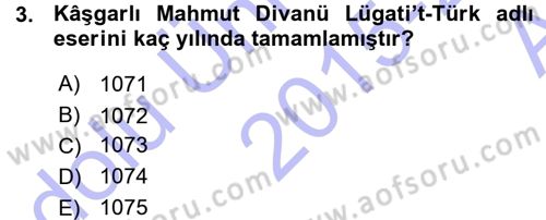 Türk Halk Şiiri Dersi 2015 - 2016 Yılı (Vize) Ara Sınav Soruları 3. Soru