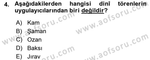 Türk Halk Şiiri Dersi Ara Sınavı Deneme Sınav Soruları 4. Soru