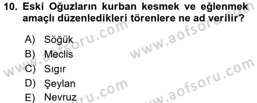 Türk Halk Şiiri Dersi Ara Sınavı Deneme Sınav Soruları 10. Soru