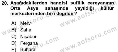 Türk Halk Şiiri Dersi Ara Sınavı Deneme Sınav Soruları 20. Soru