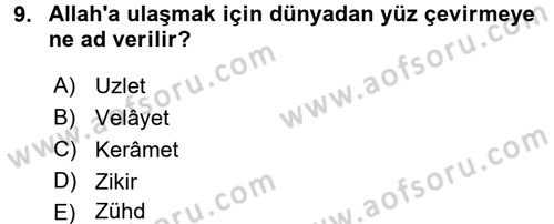 Türk Halk Şiiri Dersi 2017 - 2018 Yılı (Vize) Ara Sınav Soruları 9. Soru