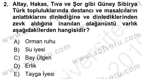 Türk Halk Şiiri Dersi 2018 - 2019 Yılı (Vize) Ara Sınav Soruları 2. Soru