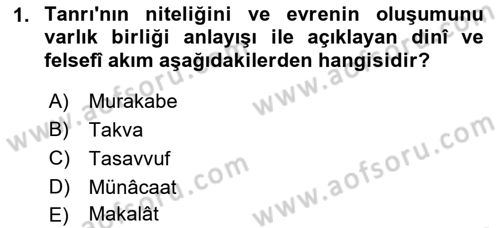 Türk Halk Şiiri Dersi 2018 - 2019 Yılı Yaz Okulu Sınav Soruları 1. Soru