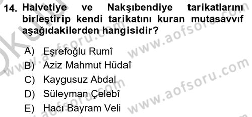 Türk Halk Şiiri Dersi 2018 - 2019 Yılı Yaz Okulu Sınav Soruları 14. Soru