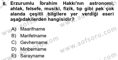 Türk Halk Şiiri Dersi 2020 - 2021 Yılı Yaz Okulu Sınav Soruları 6. Soru
