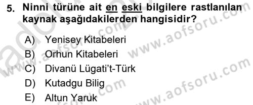 Türk Halk Şiiri Dersi Ara Sınavı Deneme Sınav Soruları 5. Soru