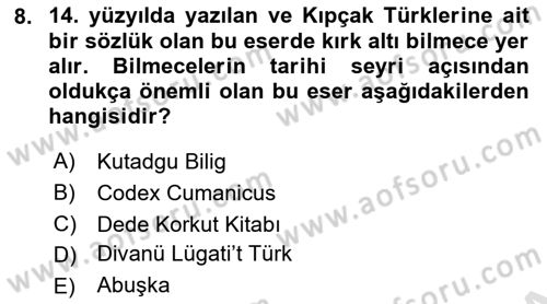 Türk Halk Şiiri Dersi 2022 - 2023 Yılı (Final) Dönem Sonu Sınav Soruları 8. Soru