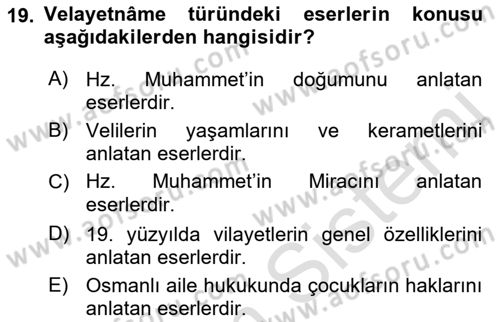 Türk Halk Şiiri Dersi 2022 - 2023 Yılı Yaz Okulu Sınav Soruları 19. Soru