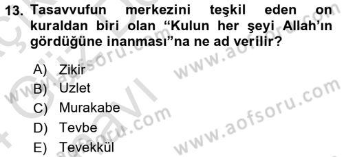 Türk Halk Şiiri Dersi 2023 - 2024 Yılı (Vize) Ara Sınav Soruları 13. Soru