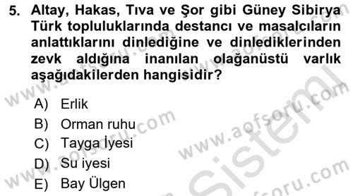 Türk Halk Şiiri Dersi 2023 - 2024 Yılı (Vize) Ara Sınav Soruları 5. Soru
