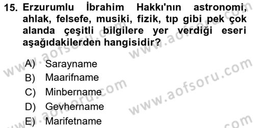 Türk Halk Şiiri Dersi 2023 - 2024 Yılı Yaz Okulu Sınav Soruları 15. Soru