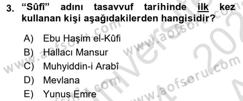 Türk Halk Şiiri Dersi Ara Sınavı Deneme Sınav Soruları 3. Soru