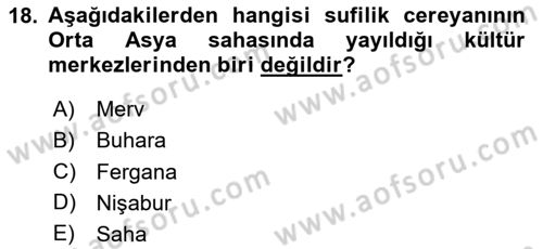 Türk Halk Şiiri Dersi 2024 - 2025 Yılı (Final) Dönem Sonu Sınav Soruları 18. Soru