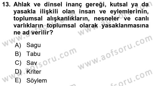 Türk Halk Şiiri Dersi 2025 - 2026 Yılı (Vize) Ara Sınav Soruları 13. Soru