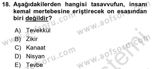 Türk Halk Şiiri Dersi 2025 - 2026 Yılı (Vize) Ara Sınav Soruları 18. Soru