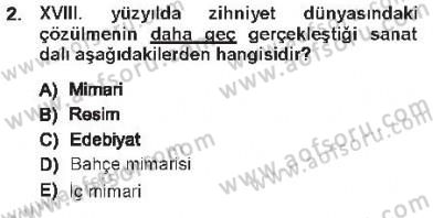 XVIII. Yüzyıl Türk Edebiyatı Dersi 2012 - 2013 Yılı Tek Ders Sınav Soruları 2. Soru