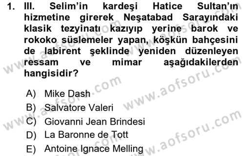 XVIII. Yüzyıl Türk Edebiyatı Dersi 2015 - 2016 Yılı (Vize) Ara Sınav Soruları 1. Soru
