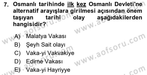 XVIII. Yüzyıl Türk Edebiyatı Dersi 2018 - 2019 Yılı Yaz Okulu Sınav Soruları 7. Soru