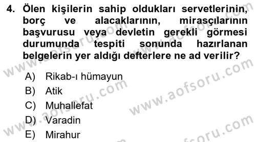 XVIII. Yüzyıl Türk Edebiyatı Dersi 2022 - 2023 Yılı (Final) Dönem Sonu Sınav Soruları 4. Soru