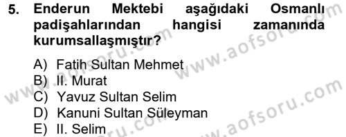 XIX. Yüzyıl Türk Edebiyatı Dersi 2014 - 2015 Yılı Tek Ders Sınavı 5. Soru