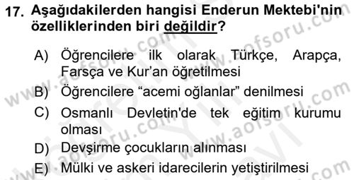 XIX. Yüzyıl Türk Edebiyatı Dersi 2017 - 2018 Yılı (Vize) Ara Sınav Soruları 17. Soru