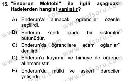 XIX. Yüzyıl Türk Edebiyatı Dersi 2018 - 2019 Yılı Yaz Okulu Sınav Soruları 15. Soru