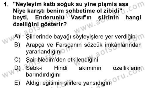 XIX. Yüzyıl Türk Edebiyatı Dersi 2024 - 2025 Yılı (Vize) Ara Sınav Soruları 1. Soru