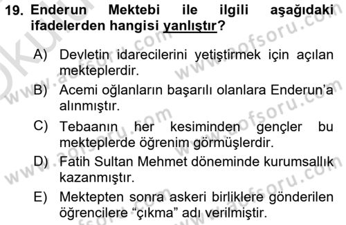 XIX. Yüzyıl Türk Edebiyatı Dersi 2024 - 2025 Yılı Yaz Okulu Sınav Soruları 19. Soru