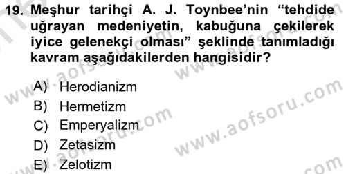 XIX. Yüzyıl Türk Edebiyatı Dersi 2025 - 2026 Yılı (Vize) Ara Sınav Soruları 19. Soru