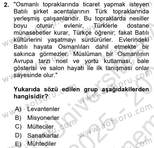XIX. Yüzyıl Türk Edebiyatı Dersi 2025 - 2026 Yılı (Final) Dönem Sonu Sınav Soruları 2. Soru