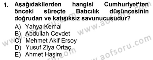 Cumhuriyet Dönemi Türk Şiiri Dersi 2012 - 2013 Yılı (Final) Dönem Sonu Sınav Soruları 1. Soru