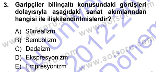 Cumhuriyet Dönemi Türk Şiiri Dersi 2012 - 2013 Yılı (Final) Dönem Sonu Sınav Soruları 3. Soru