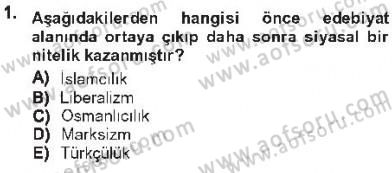 Cumhuriyet Dönemi Türk Şiiri Dersi 2012 - 2013 Yılı Tek Ders Sınav Soruları 1. Soru