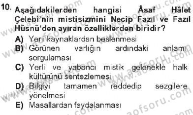 Cumhuriyet Dönemi Türk Şiiri Dersi 2012 - 2013 Yılı Tek Ders Sınav Soruları 10. Soru