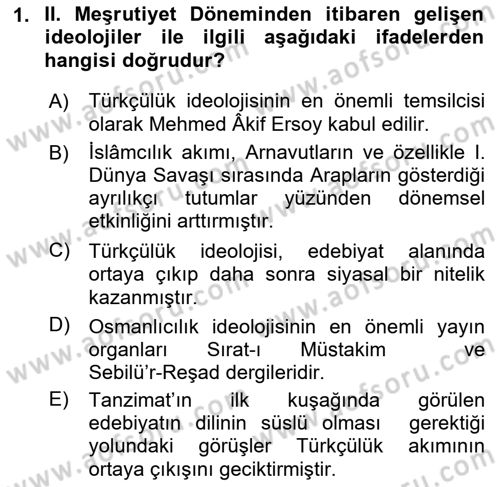 Cumhuriyet Dönemi Türk Şiiri Dersi 2016 - 2017 Yılı (Vize) Ara Sınav Soruları 1. Soru