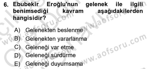 Cumhuriyet Dönemi Türk Şiiri Dersi 2021 - 2022 Yılı (Final) Dönem Sonu Sınav Soruları 6. Soru