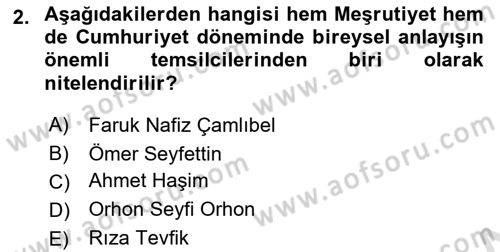 Cumhuriyet Dönemi Türk Şiiri Dersi 2022 - 2023 Yılı (Vize) Ara Sınav Soruları 2. Soru