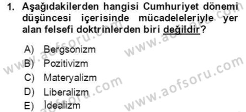 Cumhuriyet Dönemi Türk Şiiri Dersi 2022 - 2023 Yılı Yaz Okulu Sınav Soruları 1. Soru