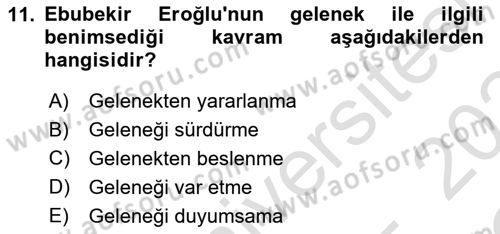 Cumhuriyet Dönemi Türk Şiiri Dersi 2023 - 2024 Yılı Yaz Okulu Sınav Soruları 11. Soru