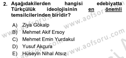 Cumhuriyet Dönemi Türk Şiiri Dersi 2023 - 2024 Yılı Yaz Okulu Sınav Soruları 2. Soru